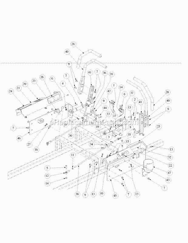 Control Assembly Diagram and Parts List for M72-KW 53AB5GFZ750 Cub Cadet Sprayer
